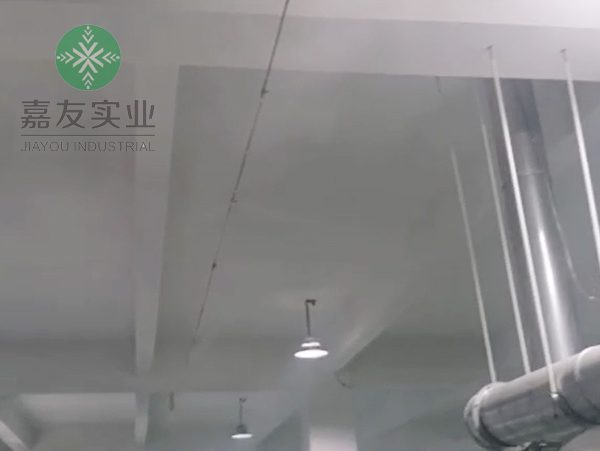 浙江聚優(yōu)非織造材料科技有限公司紡織車間高壓微霧加濕器加濕1